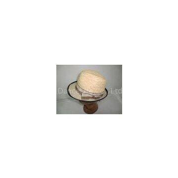 Elegent Fashion 100% Paper Braid Hats With Ribbon Band, Fedora Shape Women Straw Hats