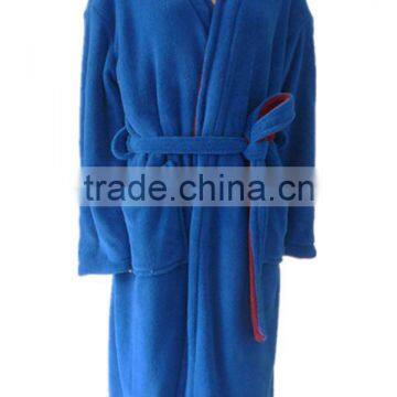 Pouplar Double Blue/Wine Red Colors Soft Two-way Wear Bathrobe for Adults