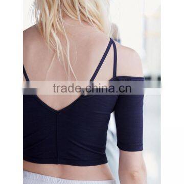 Women's Sports Yoga Sexy Racerback Tops Padded Striped Tank Top photo-3