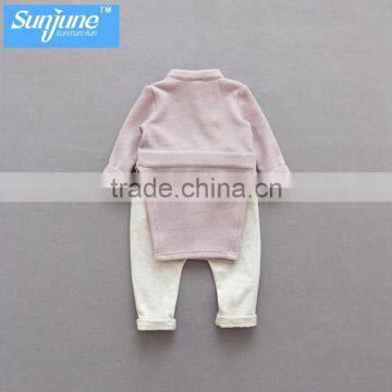 High Quality Unisex Pre-shrunk no Pocket Casual Crew Neck Children Pullover Set photo-4