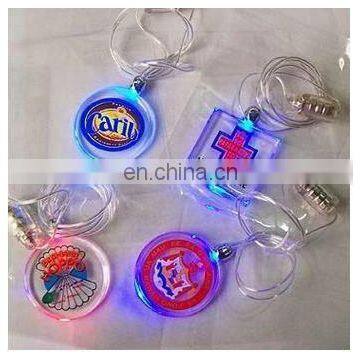 Plastic Light up Led Pendant Necklace for Xmas Promotion (batteries Included,various Color&pendant Optional,CE,RoHS Approval)