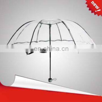 ladies appollo transparent tri-folded umbrella with fresh style