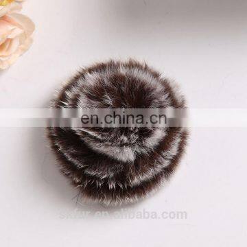 Factory Wholesale Customizable Rabbit or Rex Rabbit Fur Flowers photo-3