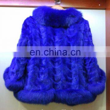 2016 Winter Dyed Mink Fur Coat Jacket Lady Elegant Real Mink Parka With Fox Fur Collar photo-4