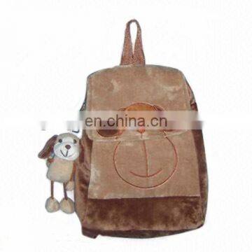 2015 Popular products for kids school bag plush backpack with small animal dog toys