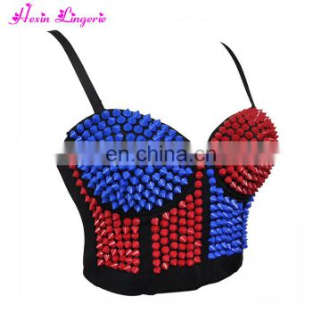 Big Stock blue and red Plastic rivets very hot sexy boobs bra guangzhou