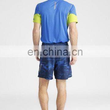 Multicolor Blue Quick Drying Print 100% Polyester Men Reflective Sports Athletic Shorts Wholesale photo-3