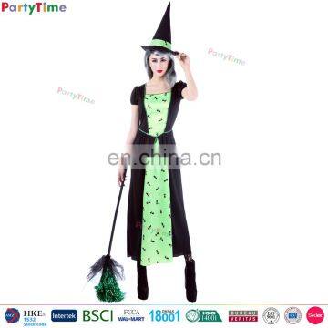 green color halloween party adult witch costume