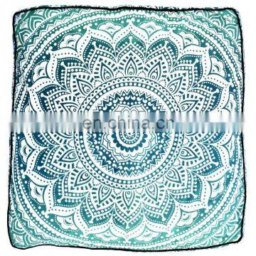 Latest Ombre Mandala Design Cushion Cover Pets Pillow Cover Indian 2017 Cotton Square Ottoman Poufs Floor Pillow Case photo-2