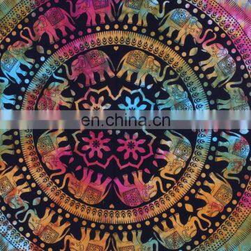 Indian Psychedelic Elephant Mandala Decor Cotton Handmade Hippy Queen Wall Hanging, Tapestry, Decorative Bedspread Throw photo-3