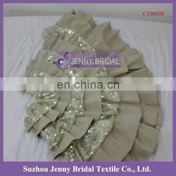 CTS001B Sequin and Burlap Christmas Embroidery Tree Skirt photo-2