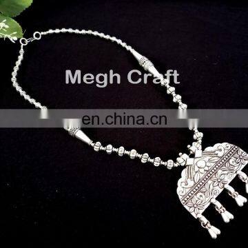 Silver Plated Oxidized Necklace- Navratri Special Necklace-Garba Navratri Silver Plated Necklace photo-1