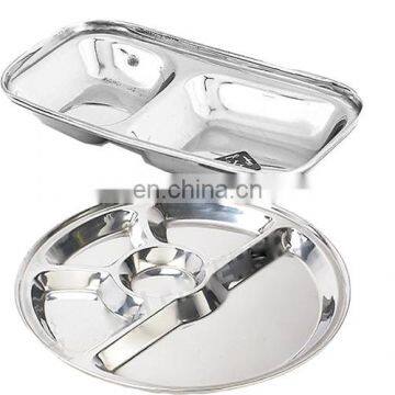 6 compartments Stainless steel Mess tray