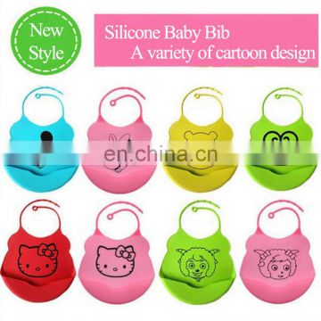 Wholesale more cartoon style silicone baby bibs