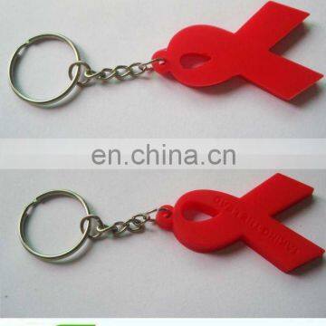 AIDS shape pvc rubber keychain