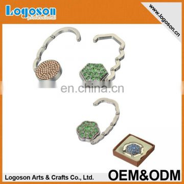 Custom zinc alloy craft fashional foldable bag hanger