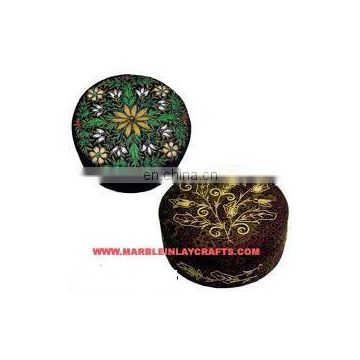 Round Zari Embroidery Jewellery Box