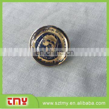 Plated and Carved Technique imitation hard enamel lapel pins;metal badge