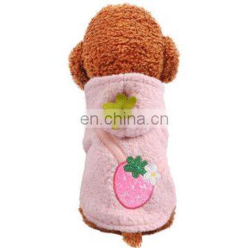 Cute Pet Dog Cat Pink Strawberry Apparel Fleece Clothes Hoodie photo-4