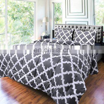 Dark grey digital print bed sheet bedding set 100% polyester for living room