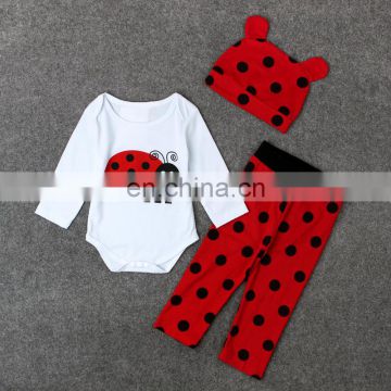 Infants And Toddlers Outfits Cartoon Animal Printing 3pcs Cotton Baby Boy Girl Set