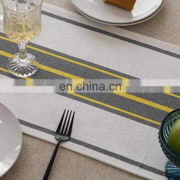 Hotel Bed Decoration Cotton Rope Woven Table Runner Striped Tasseled Table Runner photo-7