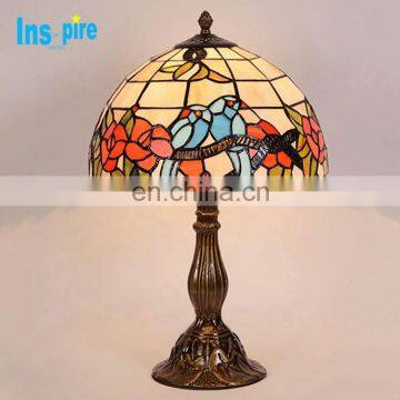 Высококачественная настольная лампа для ночного столика в стиле Tiffany, лампа с флористическими мотивами на окрашенном стекле, настольная лампа Tiffany photo-4