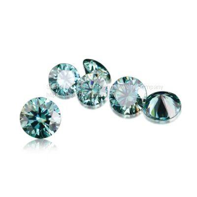 Wholesale GRA DEF Vvs Round Blue Green Color Moissanite for 14K Ring