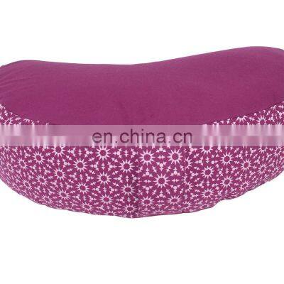 100% cotton for yoga buckwheat filled Meditation Crescent Cushion