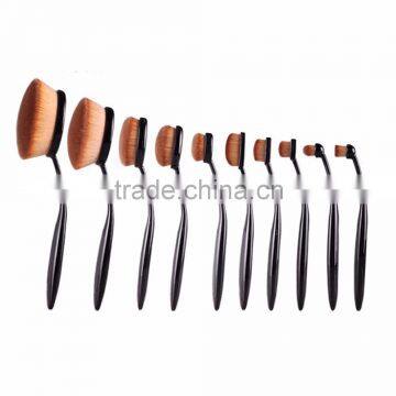 Logo Branding Oval Makeup Brush, Professional Cosmetic Makeup Brushes 10pcs/set photo-3