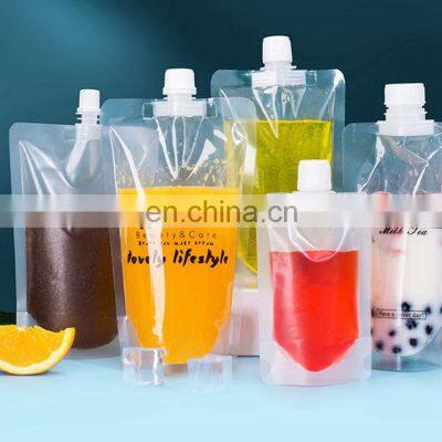 Reusable Clear  Flask Bags Travel Beverage Alcohol Liquid Liquor Packaging Cruise Sneak Drink plastic Spout Pouch 100ml