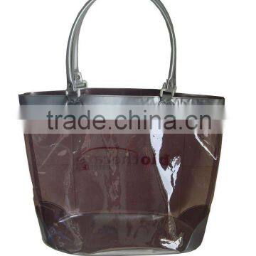 Factory brown vinyl beach towel bag tote bag large vinyl tote bags