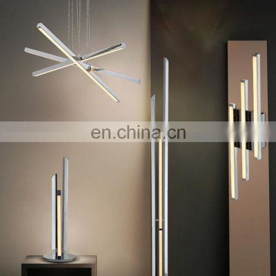 HUAYI New Arrival Art Style Living Room Chrome Aluminum Indoor Bedside LED Wall Lamp