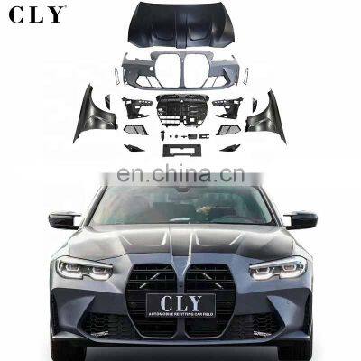 CLY Body kits For BMW 3 series G20/G28 Facelift M3 body kits Front Car bumper with grill fenders hood bonnet