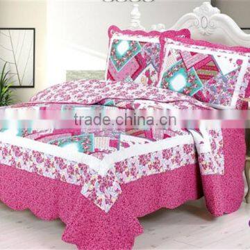 Bright color rose red flower printed cotton handmade patchwork patchwork quilts patterns