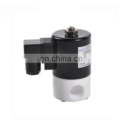 COVNA DN20 3/4 inch 2 Way AC220V 12V DC Normally Closed Chemical Resistant Plastic PTFE Solenoid Valve