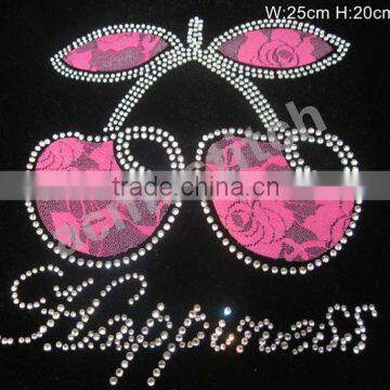 Rhinestone apple transfer design /heat transfer /rhinestone motif /