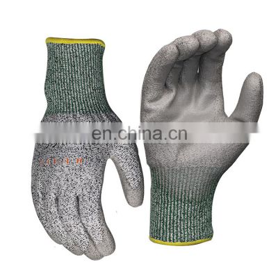 Cut Level 5 Construction Protection Gloves Cut Resistant Safety Gloves Guantes Anticorte Nivel 5 PU Coated Abattoir Work Gloves