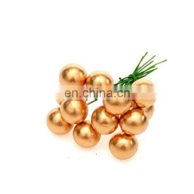 Artificial Flower Fruit Stamens Cherry Christmas Plastic Pearl Berries Diy Gift Box Decorated Wreaths For Home Decor