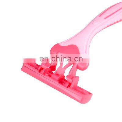 3PCS/Pack Disposable Women Razor Stainless Steel Triple Blade Female Hair Remove Safety Razor Customize Logo Bikini Razor KL3-06 photo-3