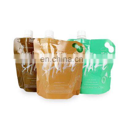 Custom reusable gold printing packaging aluminum foil coffee fruit laundry detergent stand up portable spout pouch