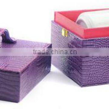 High Quality Purple Faux Leather Jewelry Display Case for Sale,purple Crocodile Leather Jewelry Box,make Jewelry Display Case photo-3