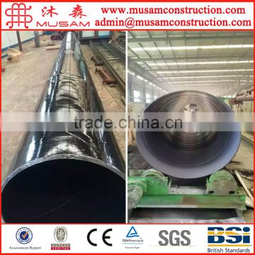 Large diameter inner and outer plastic coated spiral steel pipe