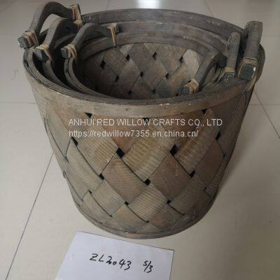 Customized Size High Quality Wood Chip Fruit Basket