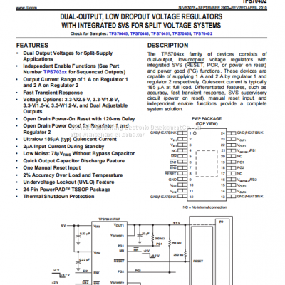 TPS70445PWPR TSSOP-24 Linear Voltage Stabilizer (LDO) TI Original Stock