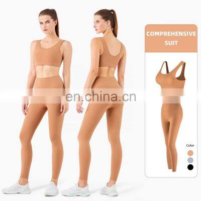 Two Piece Workout Yoga Sets For Women Sleep Wear Yoga Pant Plus Size Sport Bra OEM