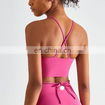 New Waist Straps Cross Back Gym Fitness High Impact Sports Bra Women Gym Sportswear Bra Top Ladies Workout Running Wear Clothing photo-3
