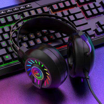 Amazon Hottest FV-G97 Wired Headset Earphones Gaming Glowing Dual Driver Stereo Super Bass Headphone photo-3