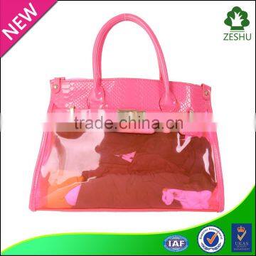 Transparent pvc beach bag women handbag