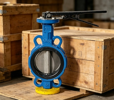 Бабочковый клапан стандарта JIS F7480 с рычажным рукояткой, сертифицированный LR/ABS для судов